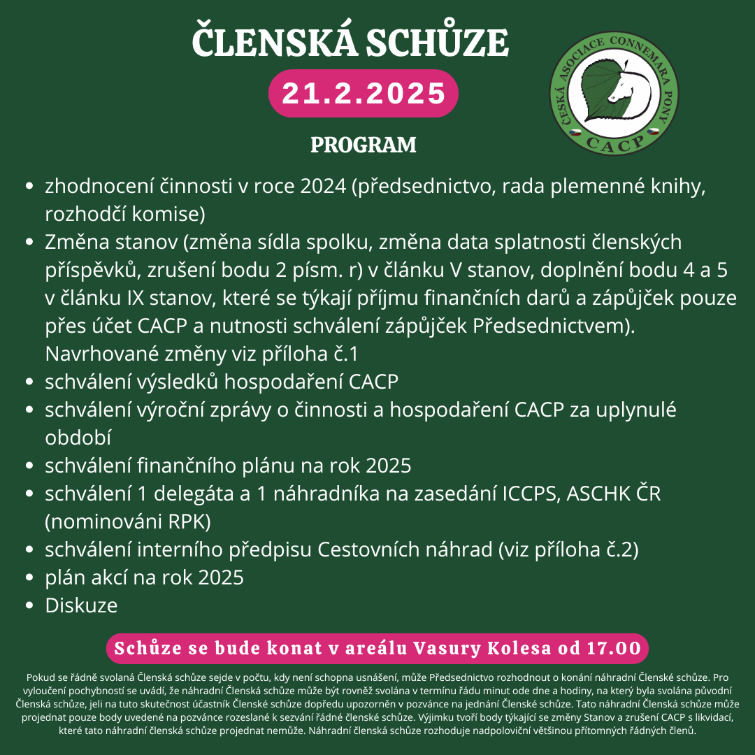 Pozvánka na členskou schůzi